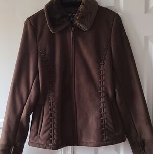 Braetan Brown Teddy Jacket with Faux Fur Lined